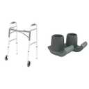 Drive Medical 2-Button Folding Walker with Essential Medical Supply Pop & Glide Walker Skis : Health & Household