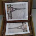 Hongkee 9x11 Picture Frame Set of 4, Made of Real Glass and Rustic Brown Frame - Display Picture 7x9 with Mat or 9x11 Without Mat, 9 by 11 Photo for Wall or Tabletop