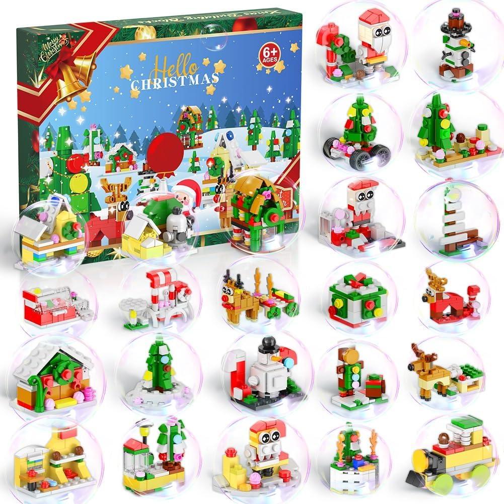 Advent Calendar 2025 - Xmas Themed Building Toys - 24 Days Christmas Countdown Calendar, Christmas Stocking Stuffers for 4 5 6 7 8-12 Years Old Boys Girls Kids