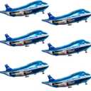 31inch Large Airplane Blue Party Decoration Airplane Balloon Birthday Party Supplies (6pcs Airplane)