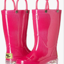 Western Chief Kids Waterproof Light Up Rain Boots With Handles for Easy On and Off for Boys and Girls Size 11