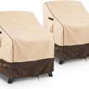 KylinLucky Patio Furniture Covers Waterproof 33W x 34D x31H inches, 2 Pack, Lawn Outdoor Chair Cover Khaki