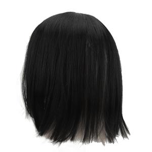 Sonew Short Straight Wig for Women, Comfortable Breathable Mesh Short Wig with Highlights Size Adjustable Black Wig for Parties Halloween Cosplay