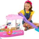 Barbie Boat with Pool and Slide, Dream Boat Playset Includes 20+ Pieces Like Dolphin and Accessories