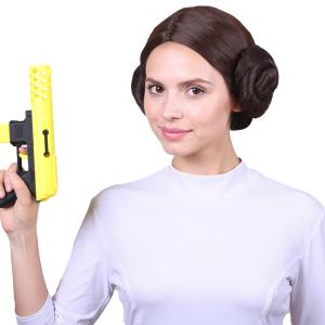 ColorGround Brown Princess Cosplay Wig with 2 Buns for Women Halloween Costume ColorGround Brown Princess Cosplay Wig with 2 Buns for Women Halloween Costume