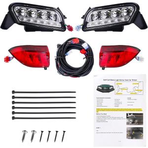 DRIVE UP Golf Cart Tempo LED Light Kit for Club Car Tempo, Club Car LED Headlight and Tail Light with Harness Kit for Tempo Gas and Electric Models