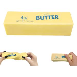 Butter Squishy Stress Relief Toy for Adults, Slow Rising Squeeze Desk Gadget, Creative Office Stress Management Tool & Novelty Fake Food Decor, Funny Gag Gift for Coworkers (Standard,1 PCS)