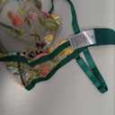 Lilosy Sexy Floral Embroidered Mesh Women Underwire Push Up Lingerie Set (Green, M)