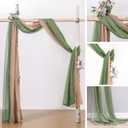 MIULEE Sheer Window Scarf Valance Extra Long Topper Spring Elegant Swag Curtains Luxury Draping Fabric for Wedding Arch Party Ceremony Canopy Bed Living Room, 37'' x 216'', 1 Panel Sage Green