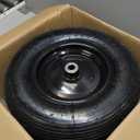 RRQ (2 Pack) 4.80/4.00-8 Tire and Wheel, 16" Pneumatic Wheelbarrow Tires with 3" Centered Hub and 3/4" Bearings (Comes with 5/8" ID Iron Tube Adapter), for Wheelbarrow, Garden Cart, Trailer and More
