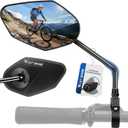 Bike Mirror Handlebar Mount Carbon Steel Bicycle Rear View Mirror, Fits 21-26mm Handlebar for Bicycle, EBike, Scooter Universal Adjustable Safety Mirrors for Commuting & Mountain Biking
