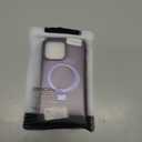 Magnetic Ring Stand Case for iPhone 14 Pro Max - 120° rotatable Stand, N52 Magnet, Non-Slip, Easy to Clean, Shockproof, Matt Transparent Back, Military Standard Drop Protection (Violet)