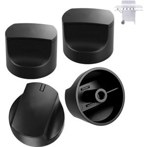 4-Pack Grill Control Knobs for Charbroil Replacement Parts, Grill Knob Replacement Parts for Charbroil Performance Series 2-6 Burner Grill Replacement Accessories, Black