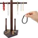 Framendino, Wooden Baseball Ring Holder Softball or Baseball Drip Necklace Holders Championship Ring Display Stand Gift for Friends