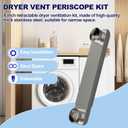4" Periscope Dryer Vent Kit, Adjustable 25"-59" Telescoping Duct, Stainless Steel, for Tight Spaces/Laundry Rooms, Compatible with Whirlpool/LG/Samsung