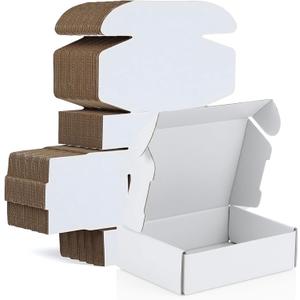 100-Pcs White Small Shipping Boxes - 3 Layer Bulk Corrugated Cardboard Packaging Boxes for Small Business, Ecommerce Mailers, Jewelry Gifts(5.91 x 3.94 x 1.57 Inches)