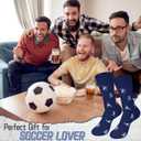 Bxoryn Funny Soccer Socks - Funny Gifts for Men - Football Crew Socks Holiday Birthday Athletic Gifts for Sport Lovers Fans Coach Players Father's Day - 1 Pair, Size 10-13