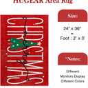 HUGEAR Christmas Area Rug 2x3 Entryway Rug Machine Washable Rugs Red/Green Christmas Decorative Doormat Low Pile Carpet Xmas Non-Slip Small Rug for Bedroom Kitchen Entryway Bathroom Kitchen