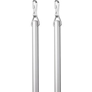 Curtain Wand, Aluminum Pull Rod, Satin Nickel, 48 in, 2-Pack