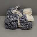 Snuggle Sac Heather Navy Throw Blanket for Couch, Super Soft Warm Microfiber Blankets Navy Blue, Cozy Knit Fuzzy Plush Lightweight Throws for Sofa, Bed, Heather Navy,50x60 inches