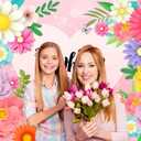 8x6ft Happy Mother's Day Backdrop Pink Flowers Love Photography Background Mothers Day Party Decorations Banner I Love Mom Party Birthday Photo Supplies