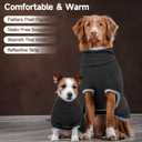 Yternal Fleece Dog Sweater with Turtleneck, Cozy Lightweight Pullover Dogs - Stretchy Soft Thermal Wear for Puppy Small Medium Large Breeds Darkgrey 2XL