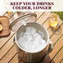 6.8L/7QT Insulated Ice Bucket with Lid & Scoop,Double-Wall Ice Bucket for Parties,Cocktail Bar(White)