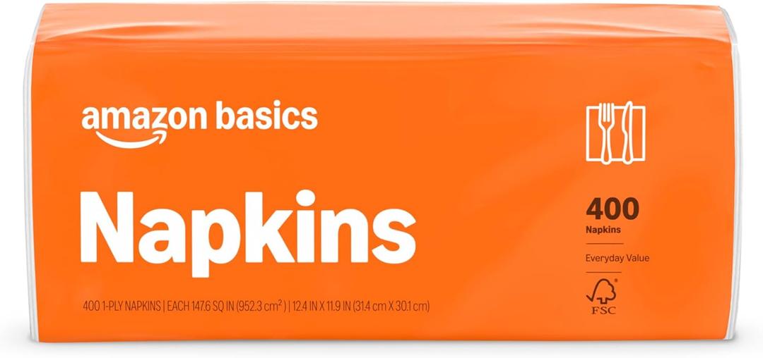 Amazon Basics Everyday Paper Napkins, 400 Count