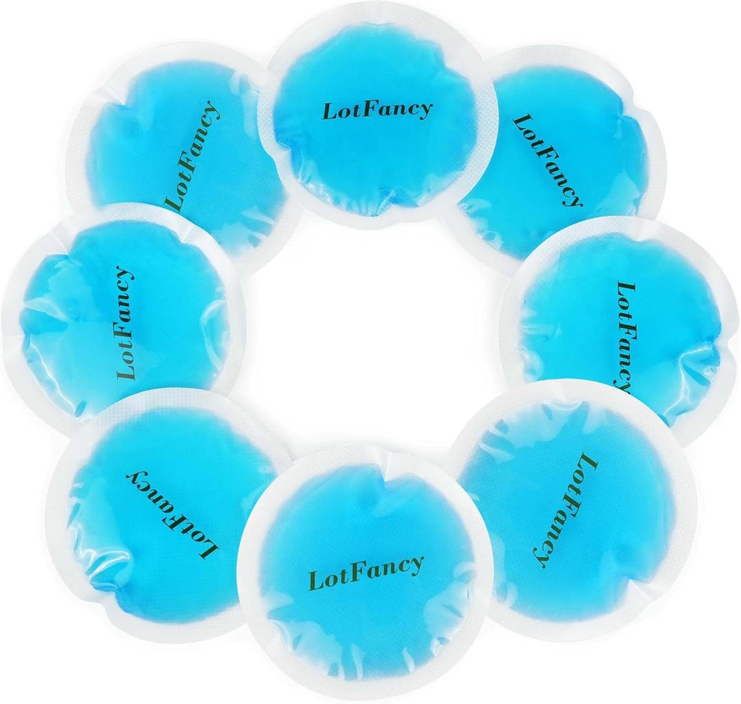 LotFancy Ice Pack for Injuries Reusable, 8 Small Gel Heating Cooling Pads with Cloth Backing, Hot Cold Therapy for Eyes After Surgery, Face, Breastfeeding, Wisdom Teeth, Jaw, Headache, Sinus Relief