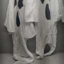 Ghost Adult Onesie - Spirit Halloween Costume - Plush Spooky One Piece Cosplay Suit for Adults, Women and Men FUNZIEZ! (Medium, White)