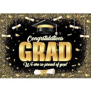 Alltten 7x5ft Graduation Decorations 2025 Backdrop Congrats Grad Backdrop Graduation Party Banner F292