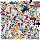 50Pcs Cute Mickey Mouse Sticker for Kids, Disney Cartoon Waterproof Vinyl Decal for Teen Girl Water Bottle Skateboard Notebook Phone Guitar Bike
