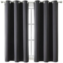 Grommet Blackout Curtains for Bedroom and Living Room - 2 Panels Set Thermal Insulated Room Darkening Curtains (Dark Grey, 36 x 52 Inch)