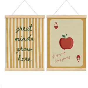 NaZaUK Motivational Classroom Wall Decor,Great Minds Grow Here, Inspirational Poster Hanger Frame Wall Art Banner for Nursery Classroom Playroom Decor, 12x16 Inch