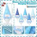 Peryiter 10 Set Winter Snowfalke Gnomes Hanging Ornaments Gifts Plush Beard Doll Blue and White Christmas Appreciation Gifts for Coworker Employees Staffs or Christmas Tree Home Office Decor