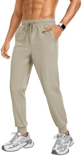 DOWMQ Men's Sweatpants Athletic Pants Joggers with Zipper Pockets Lightweight Quick Dry Workout Track Pants for Gym Running, Large