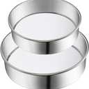 2 Pack Flour Sifter,Stainless Steel Fine Mesh Strainers Flour Sieve,60 Mesh Round Sifter for Baking Cake Bread (6-Inch and 8-Inch)