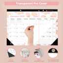 3 x Ymumuda Desk Calendar 2026-2027 Wall Calendar 2 in 1, Monthly Desk Calendar 2026 from JAN.2026 to JUN.2027, 18-Month, Large 12"17", Waterproof Cover, Hanging Rope, Home/office/School Planners (F-Pink Floral)