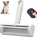 Pet Hair Remover & Reusable Lint Roller Cat & Dog Hair Remover for Furniture, Couch, Carpet, Bedding, Clothes & Car Portable Fur Remover Tool + Pet Hair Removal Glove Bundle