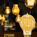 UNILAMP Edison Bulbs 40 Watt, Vintage Light Bulbs, A19 Antique Incandescent Light Bulbs, E26 Dimmable Decorative Light Bulb, Warm White 2700K, 110-130V, 4 Pack