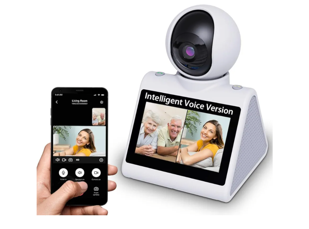 Indoor Home Security Camera(Intelligent Voice Version) Two Way Video Camera,Pet Dog Camera Monitor for Baby/Elder/Nanny/Pet/Dog with Phone App,Pan/Tilt Dome Camera