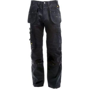 DEWALT Protradesman Men's Loose Fit, Holster Pocket, Cottonpoly Stretch Work Pants (Black)