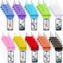 Flutesan 50 Pack Clear Waterproof Phone Pouch Universal Waterproof Phone Case Waterproof Pouch Dry Bag with Lanyard for Water Games Protect (Colorful)