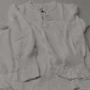 Boho Tops for Women V Neck Blouses Flowy Swiss Dot Dressy Casual Lace Women's Long Sleeve Shirts Trendy 2026 (Large, White)