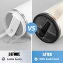 40 OZ Tumbler Flip Straw Lid for Stanley Quencher, Spill Proof Lids Replacemen, Non Spill Straw TOP Cover Replacement Accessories with Brush Black