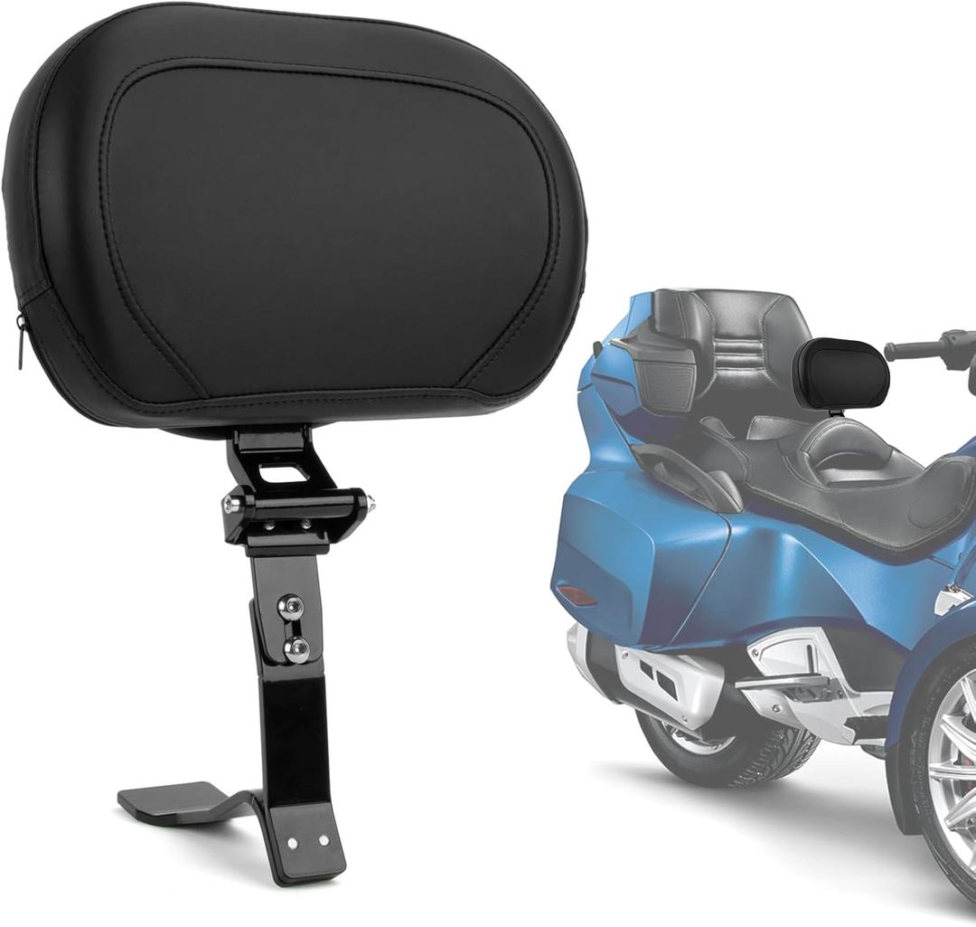 PSLER Spyder Adjustable Driver Backrest Pad Kit Rider Backrest Mount Kit with Storage Pouch for Spyder RT RT-S RT Limited 2010-2019
