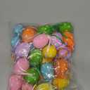 30 Pcs Mini Fabric Wrapped Easter Eggs Hanging Ornaments with Bow - Dots Decorations for Party, Birthday, Home, Garden