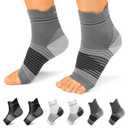 6 Pairs Plantar Fasciitis Socks for Men & Women, Ankle Brace Compression Socks with Arch Support for Achilles Tendonitis, Heel Pain, Swelling & Arthritis Relief, Black, Gray, White, Large
