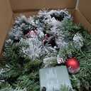 24 Inch Christmas Wreaths for Front Door with Lights,Lighted Artificial Flowering Pine Door Wreath,Prelit Faux Green Winter Wreath with Pine Cones and Red Berry for Indoor Outdoor Decor