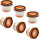 Vacuum Replacement Filters for Shark Wandvac System WV360 WS620 WS630 WS632 WS632BLBRN WS632GDBRN WS632GNBRN WS632PKBRN WS632RGBRN Cordless Stick Vacuum Cleaner - Compare to Part XFFWV360-6 Pack